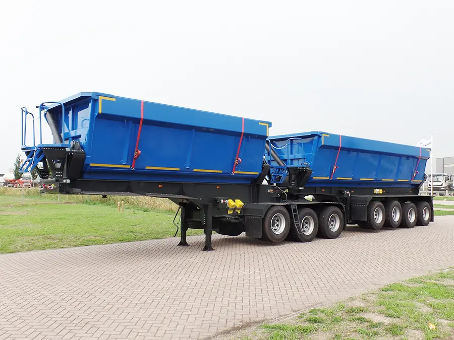 Mitrax Side tipping TNR745 B-double Tipper Trailer 7-Axle