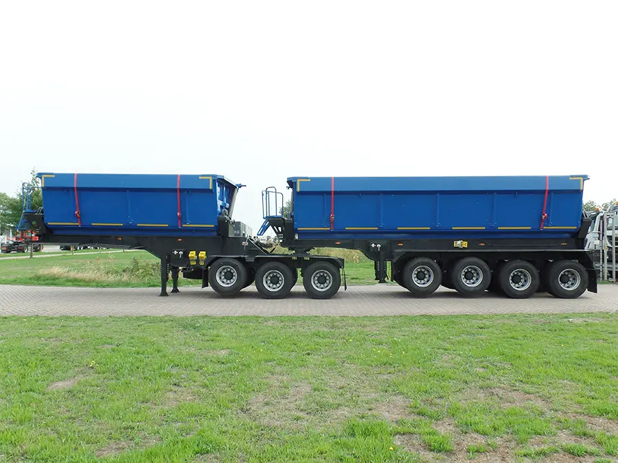 Mitrax Side tipping TNR745 B-double 7-Axle Remorque benne